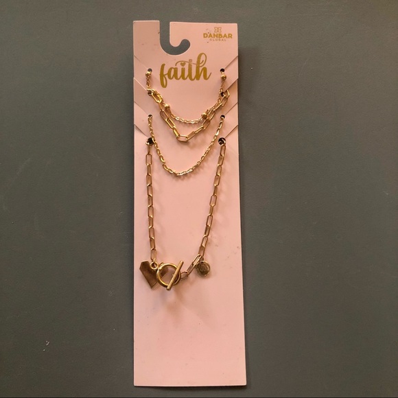 Danbar Global Faith Girl’s Gold Necklace and 3 Bracelets Set NWT - Picture 1 of 4
